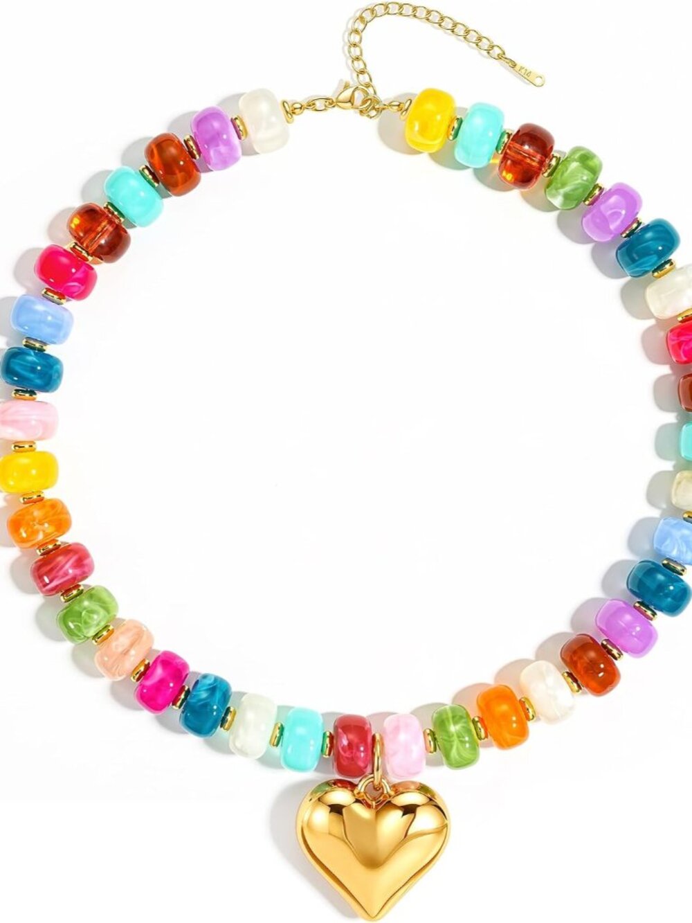 Beaded Necklaces For Women - Colorful Acrylic Beaded Chunky Necklace | Adjustabl